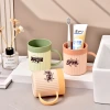 G28-GH-2601 striped color-blocking washbasin cup, home washbasin set, toothpick cup, shock-resistant, enlarged and thickened plastic mouthwash cup details Picture